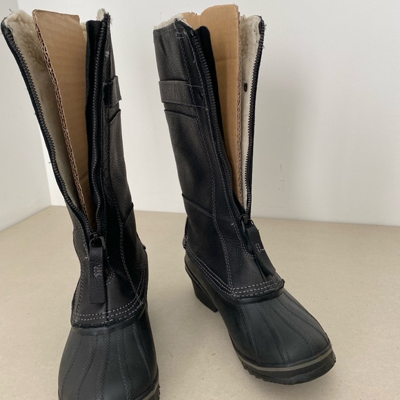 Sorel Winter Fancy Tall II Black Leather Boots - Picture 6 of 8